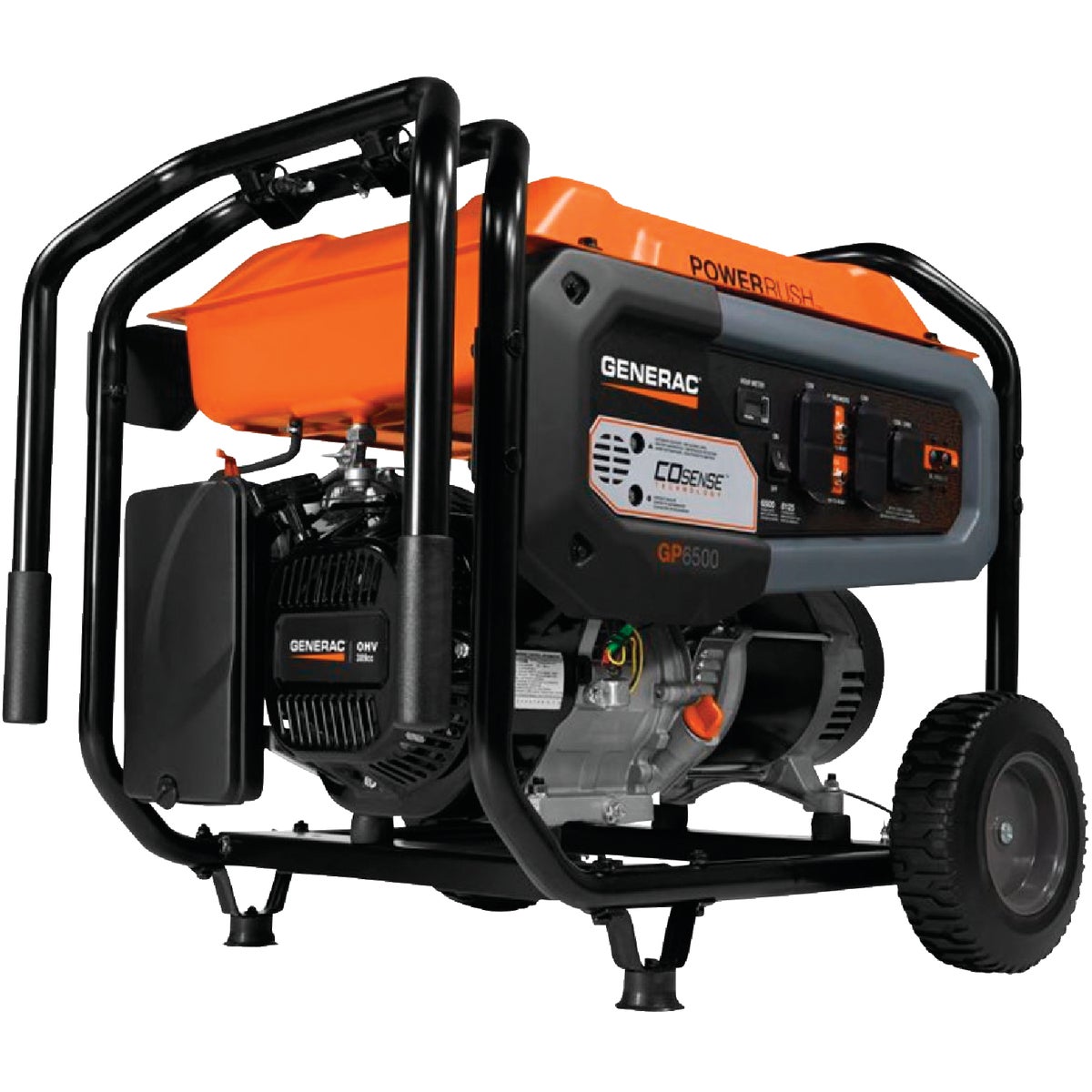 Generac 6500W Gasoline Powered Recoil Pull Start Portable Generator California Compliant