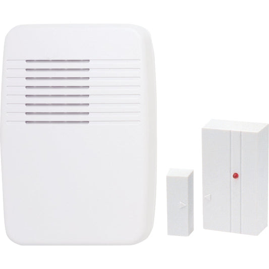 Heath Zenith Plug-In & Battery Operated White Wireless Door Sensor & Chime Kit