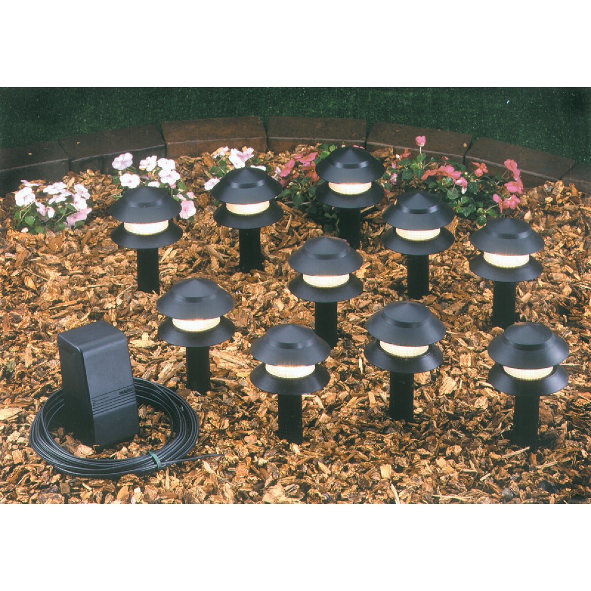 Moonrays Incandescent Black Landscape Stake Light Set (10-Light)