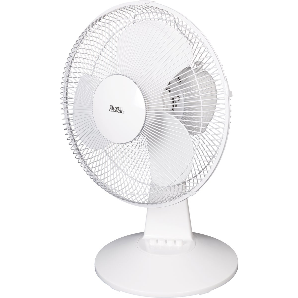 Best Comfort 12 In. 3-Speed White Oscillating Table Fan