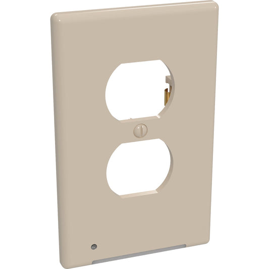 Westek LumiCover 1-Gang Plastic Nightlight Outlet Wall Plate, Light Almond