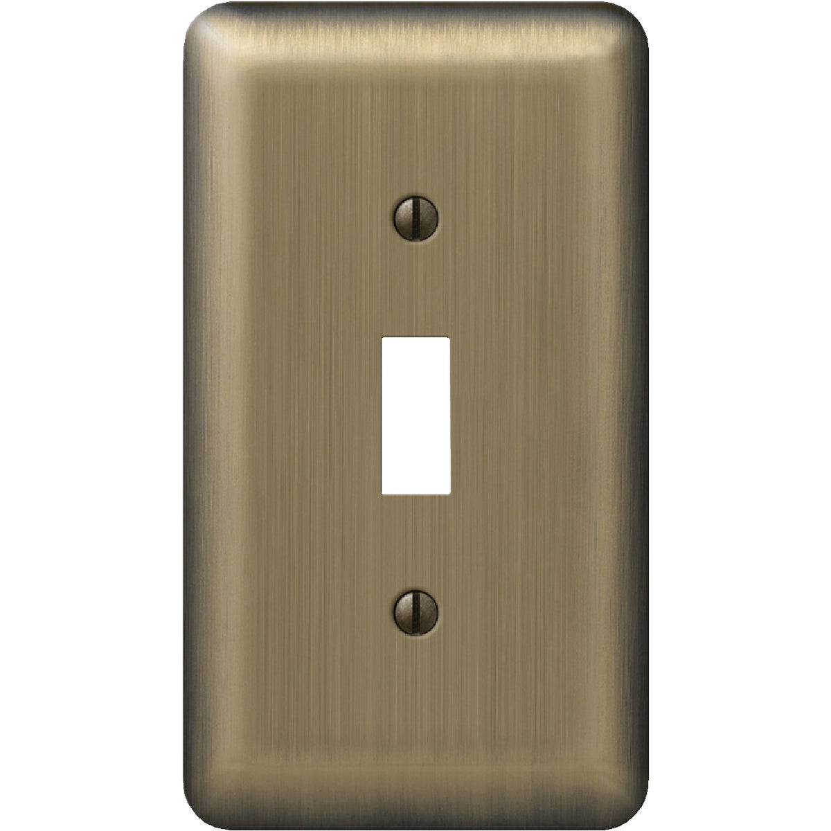 Amerelle 1-Gang Stamped Steel Toggle Switch Wall Plate, Brushed Brass