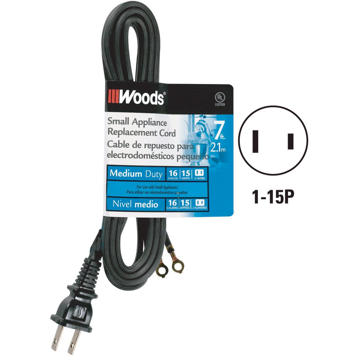 Woods 7 Ft. 16/2 15A Replacement Appliance Cord