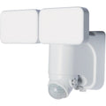 Heath Zenith White Motion Activated Twin Head LED Solar Powered Security Light Fixture, 600-Lumen