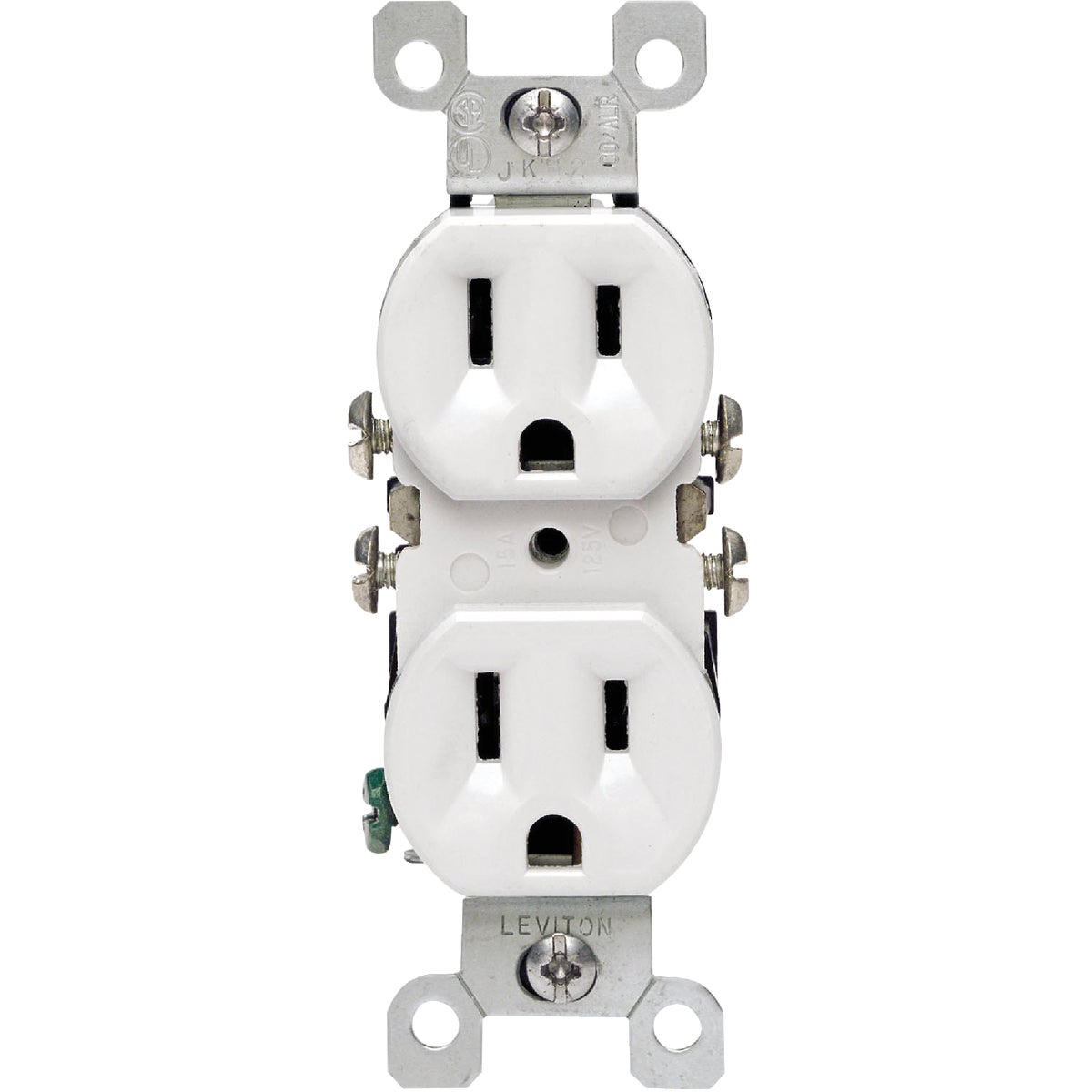 Leviton 15A White Residential Grade 5-15R Copper/Aluminum Duplex Outlet