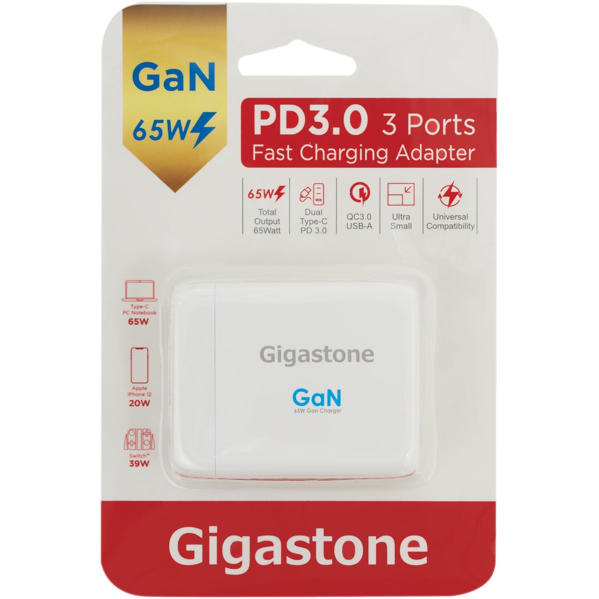 Gigastone PD3.0 3-Port Fast Charging USB Adapter