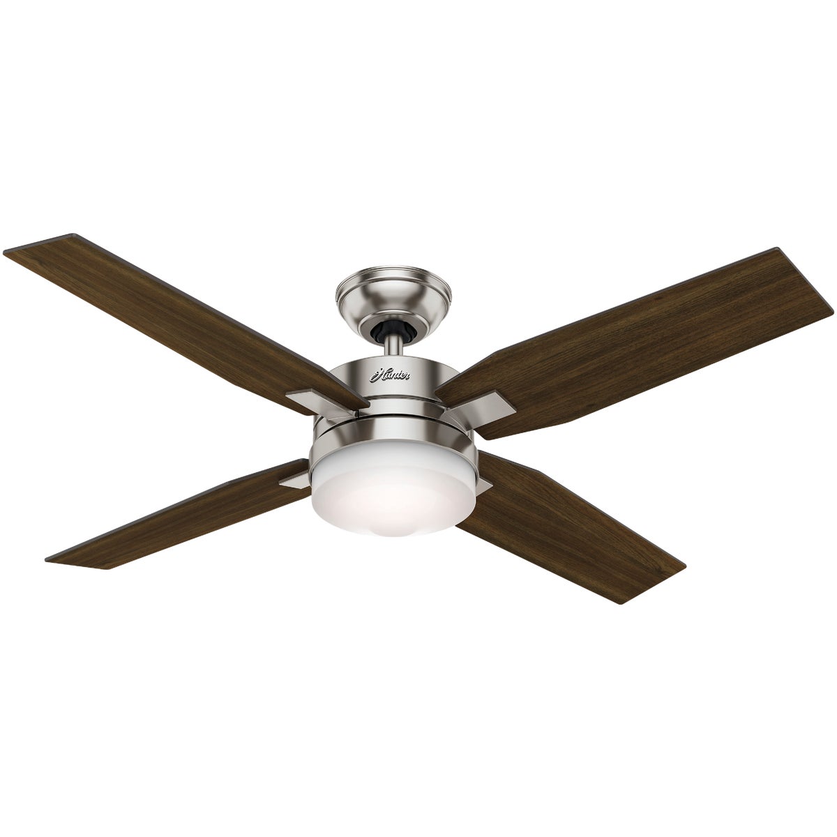 Hunter Mercado 50 In. Brushed Nickel Ceiling Fan with Light Kit and Handheld Remote Control