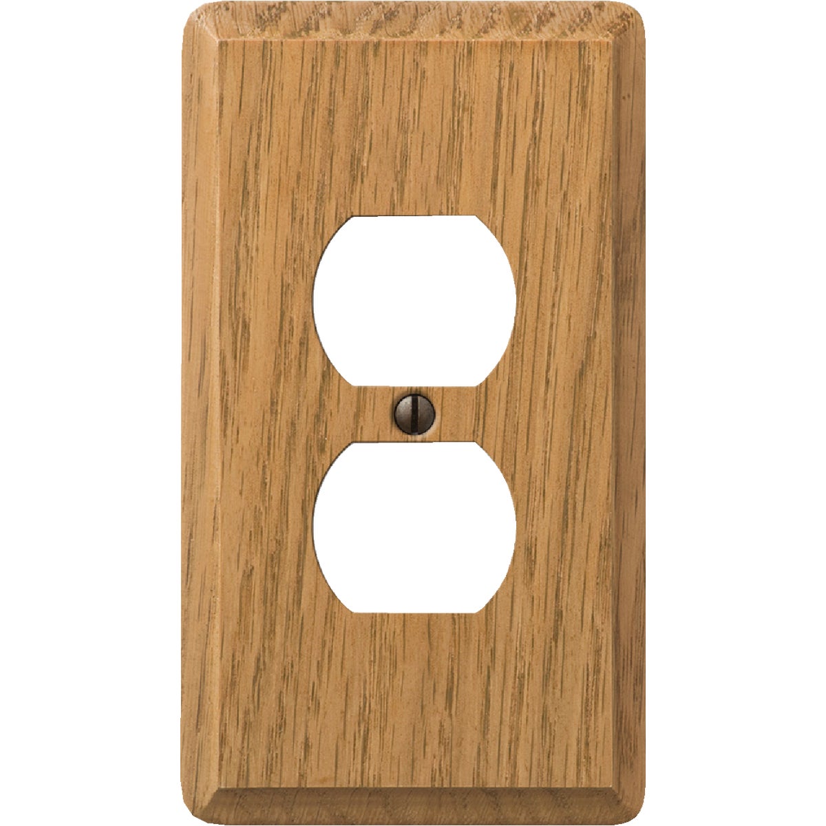 Amerelle 1-Gang Solid Oak Outlet Wall Plate, Light Oak