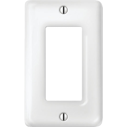 Amerelle 1-Gang Ceramic Rocker Decorator Wall Plate, White