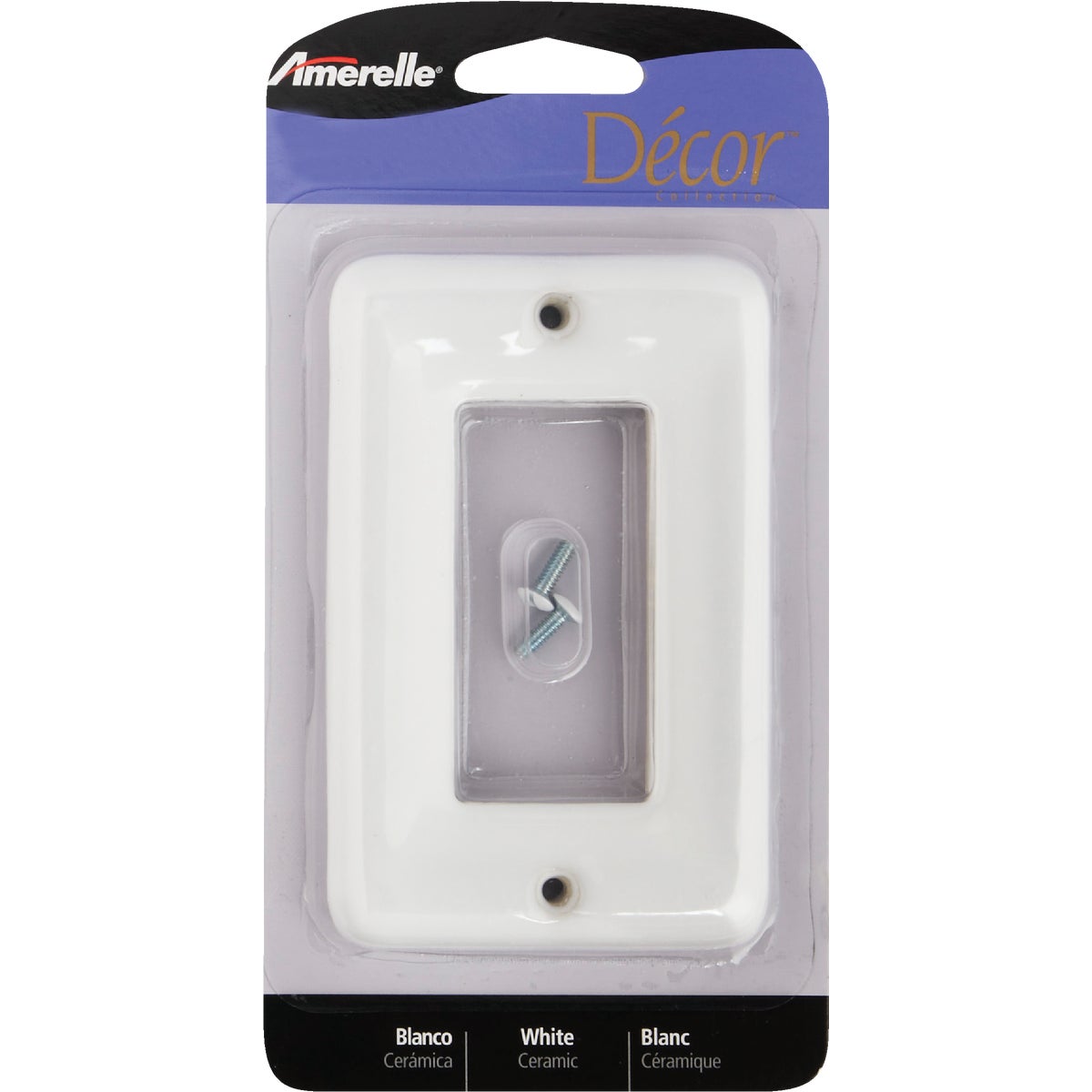 Amerelle 1-Gang Ceramic Rocker Decorator Wall Plate, White