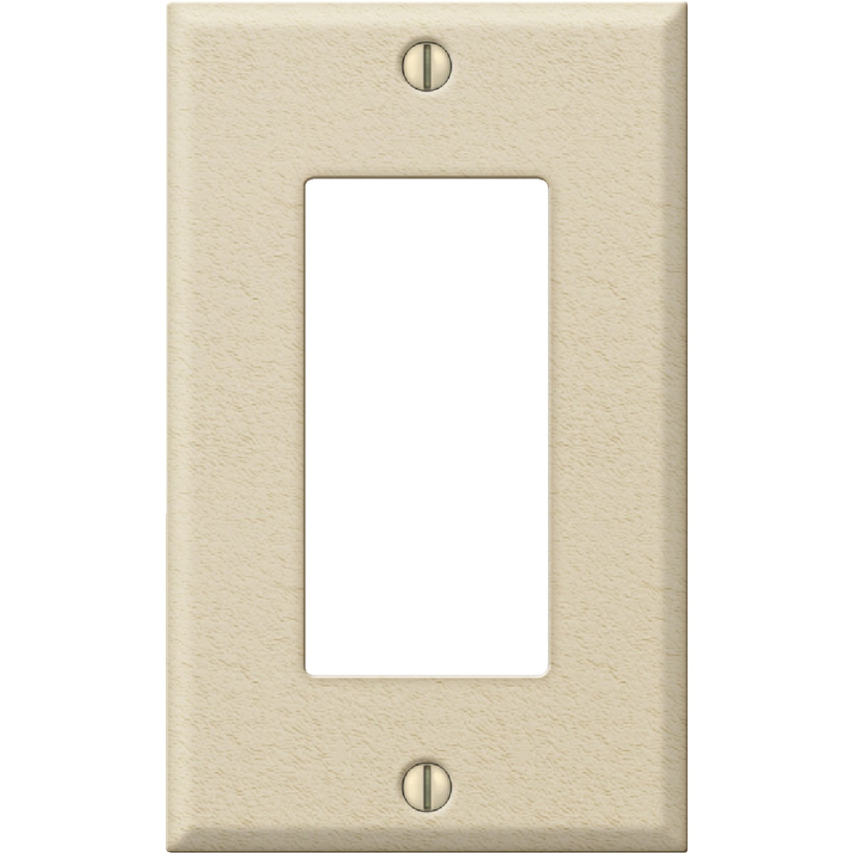 Amerelle PRO 1-Gang Stamped Steel Rocker Decorator Wall Plate, Ivory Wrinkle