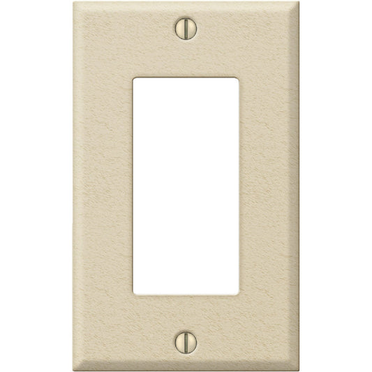 Amerelle PRO 1-Gang Stamped Steel Rocker Decorator Wall Plate, Ivory Wrinkle