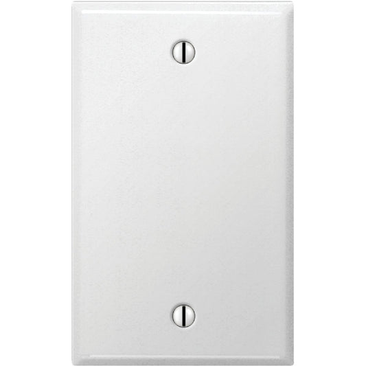 Amerelle 1-Gang Standard Stamped Steel Blank Wall Plate, Smooth White