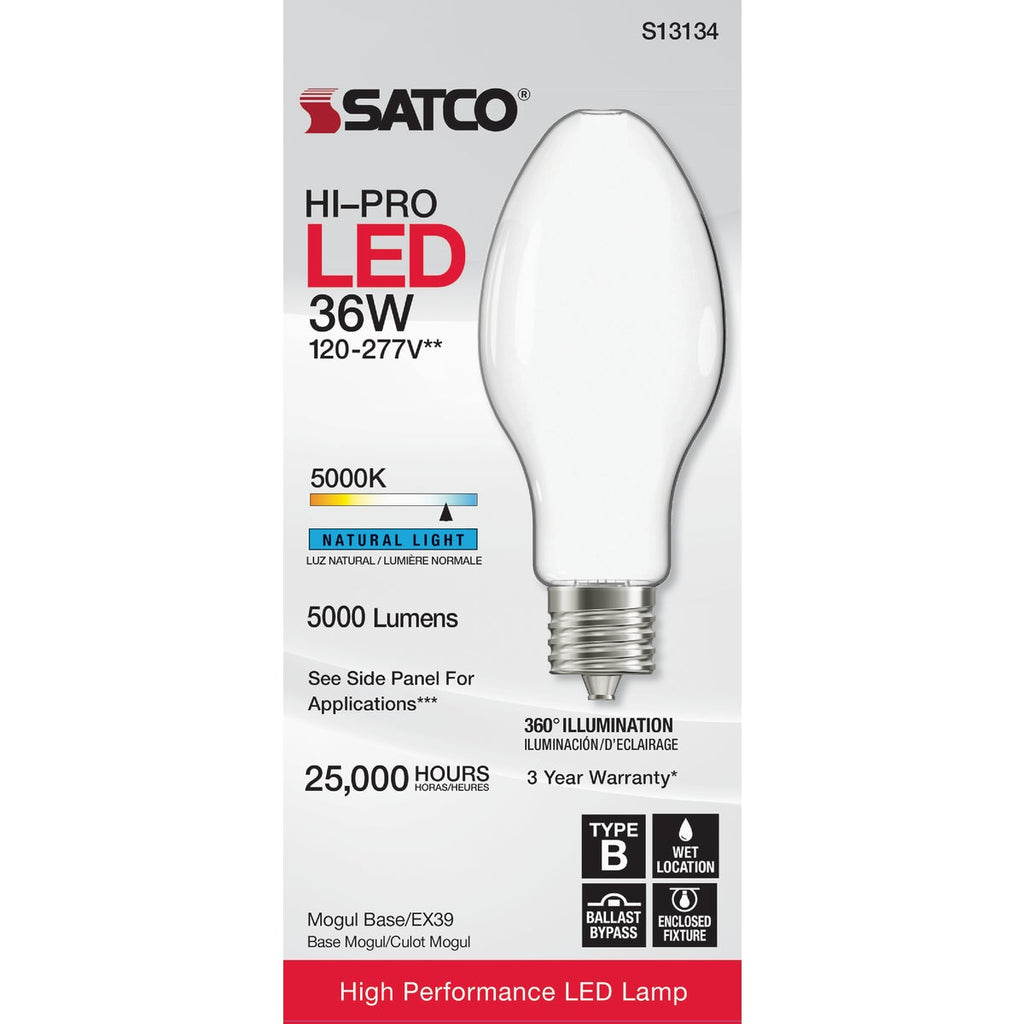 Satco 36W ED28 Mogul Extended Base LED High-Intensity Light Bulb, 300W Incandescent Equivalent