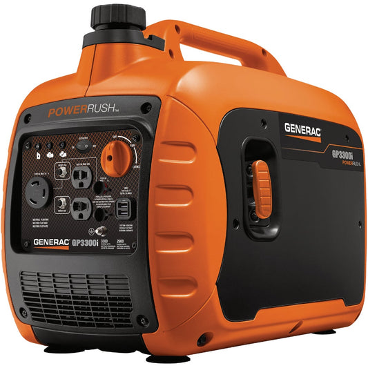 Generac GP3300i 3300W Gasoline Powered Portable Recoil Pull Start Inverter Generator