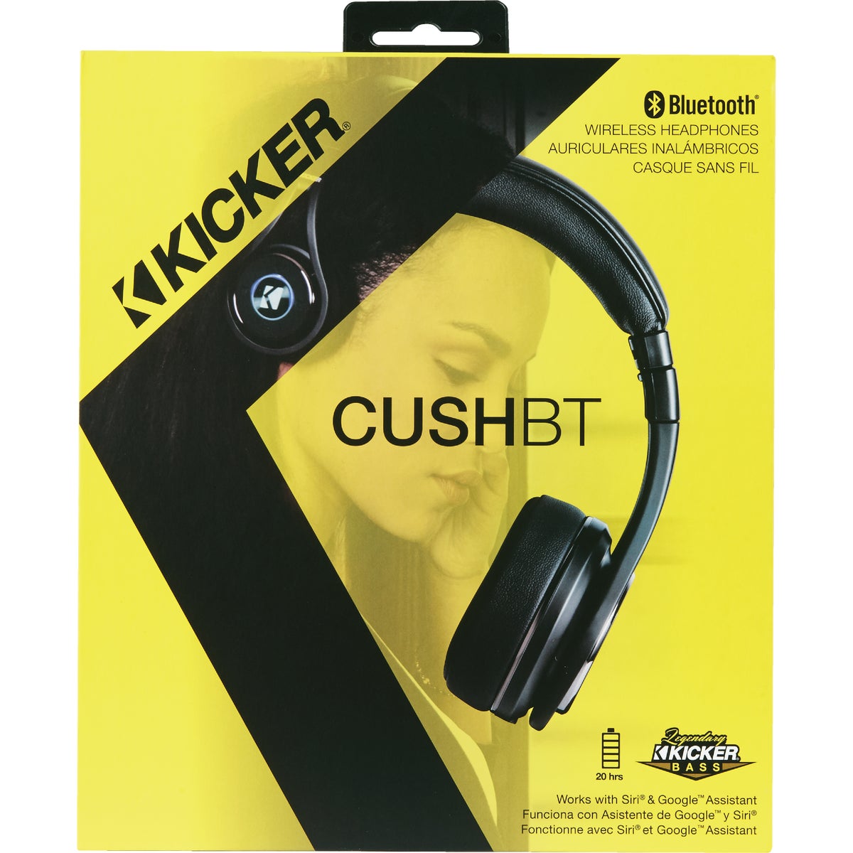 Kicker CushBT Bluetooth Wireless/Wired Black Headphones