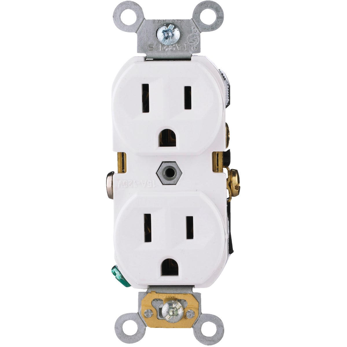 Leviton 15A White Shallow Commercial Grade 5-15R Duplex Outlet