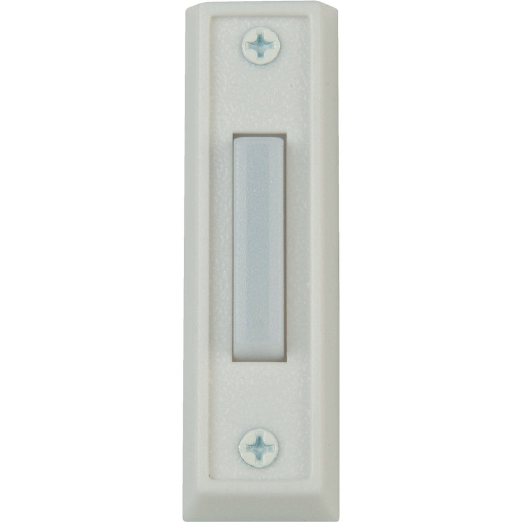 Heath Zenith Wired White Plastic LED Lighted Doorbell Push-Button