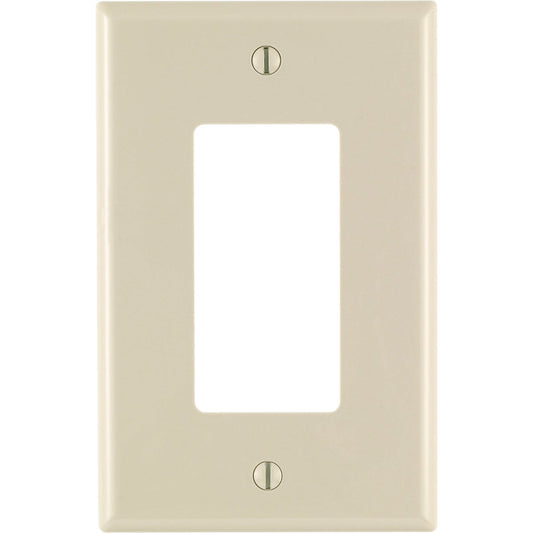 Leviton Decora 1-Gang Thermoplastic Nylon Mid-Way Rocker Wall Plate, Light Almond