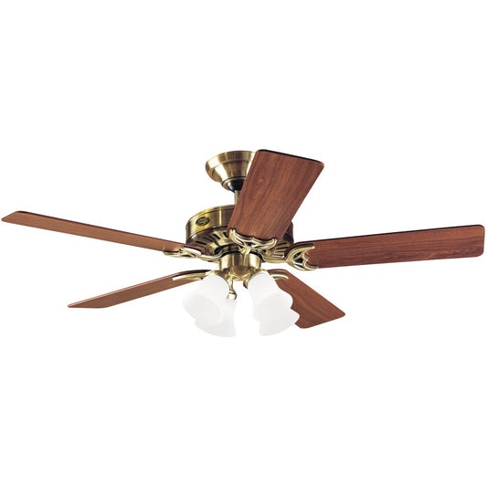 Hunter Studio 52 In. Antique Brass Ceiling Fan with Light Kit