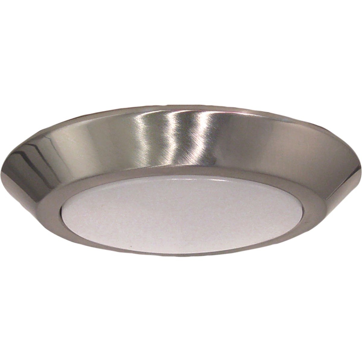 Satco Nuvo 7 In. 60W-Equivalent High-Lumen LED Disk Flush Mount Light Fixture Brushed Nickel