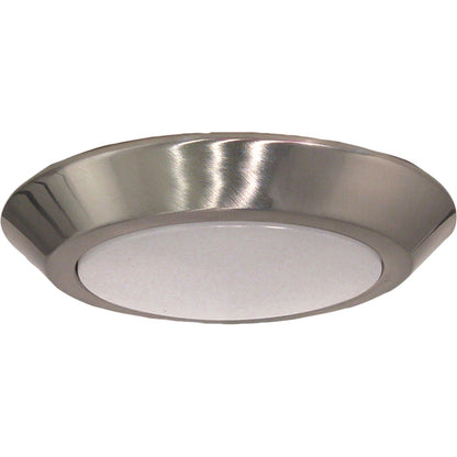 Satco Nuvo 7 In. 60W-Equivalent High-Lumen LED Disk Flush Mount Light Fixture Brushed Nickel