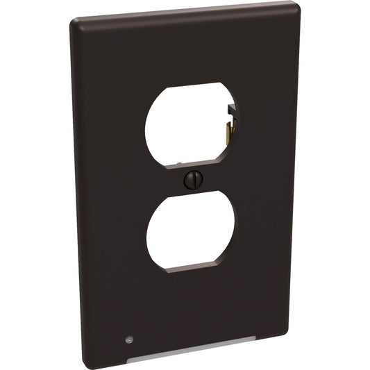 Westek LumiCover 1-Gang Plastic Nightlight Outlet Wall Plate, Bronze