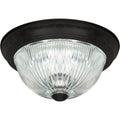 Home Impressions 13 In. Matte Black Flush Mount Ceiling Light Fixture, Clear Glass