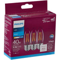 Philips 40W Equivalent Daylight B11 Medium Clear LED Decorative Light Bulb (3-Pack)