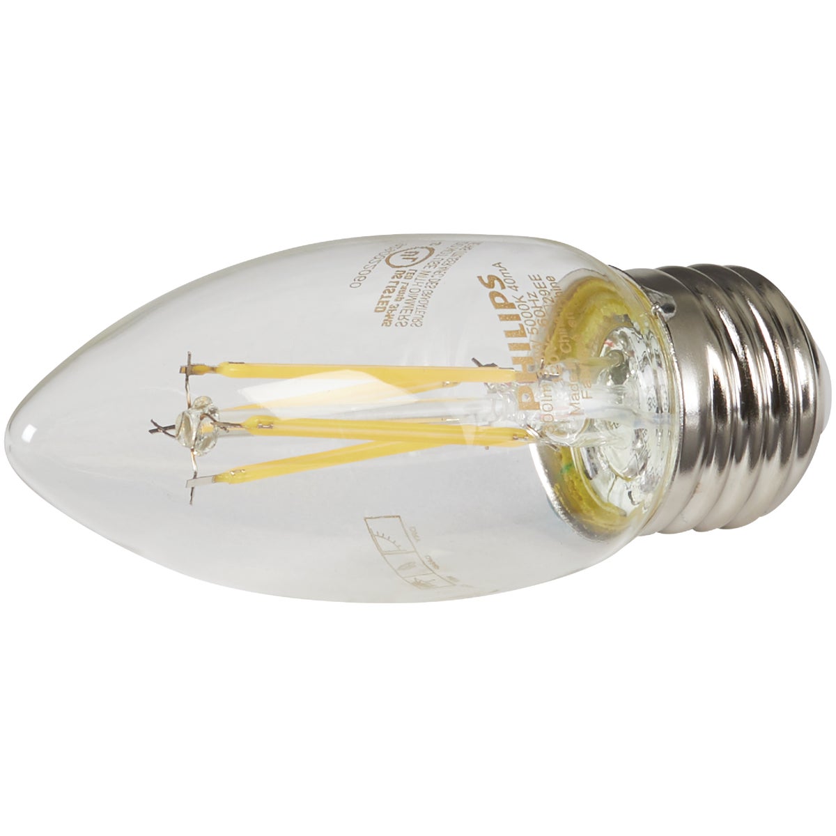Philips 40W Equivalent Daylight B11 Medium Clear LED Decorative Light Bulb (3-Pack)