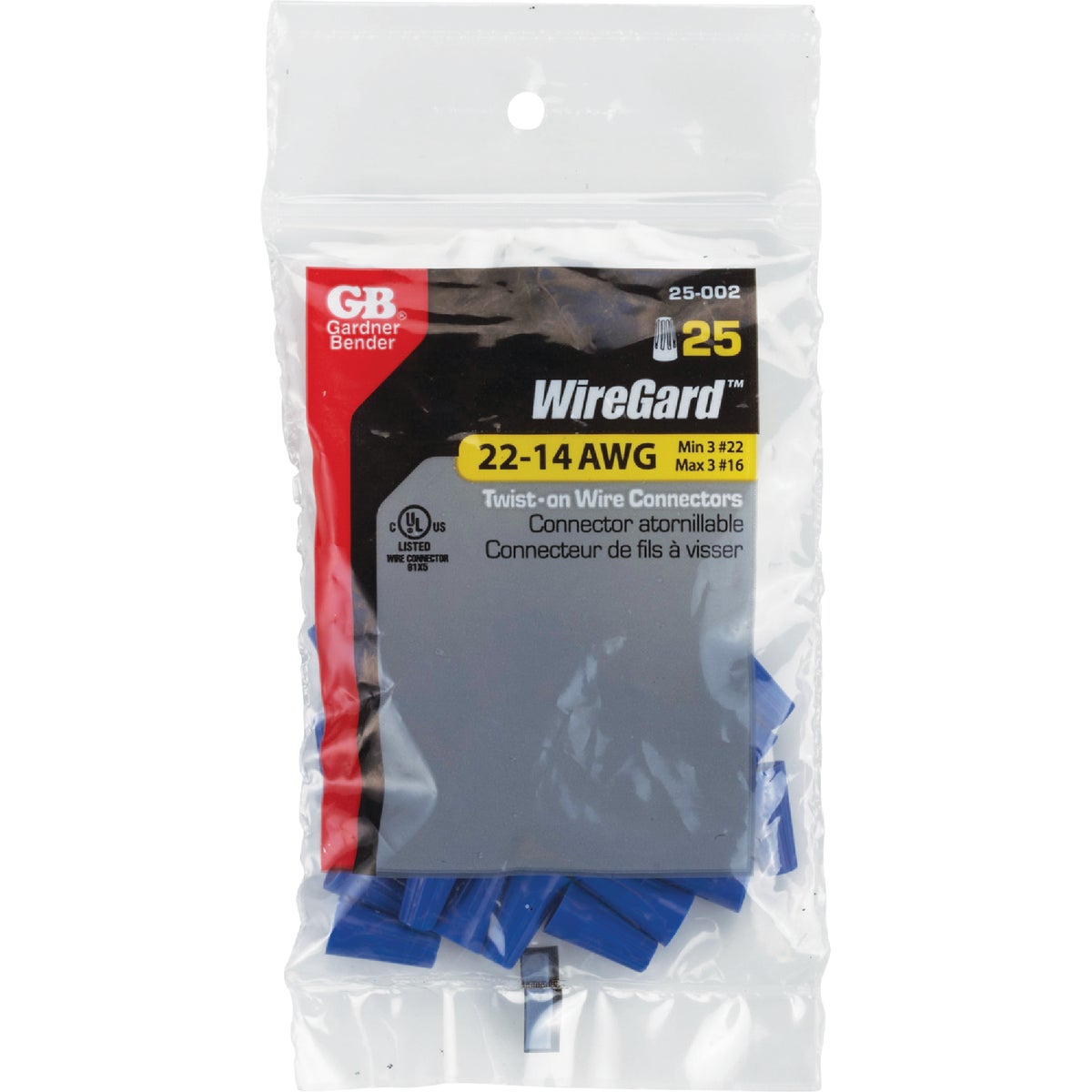 Gardner Bender WingGard Extra Small Blue 22 AWG to 16 AWG Wire Connector (25-Pack)