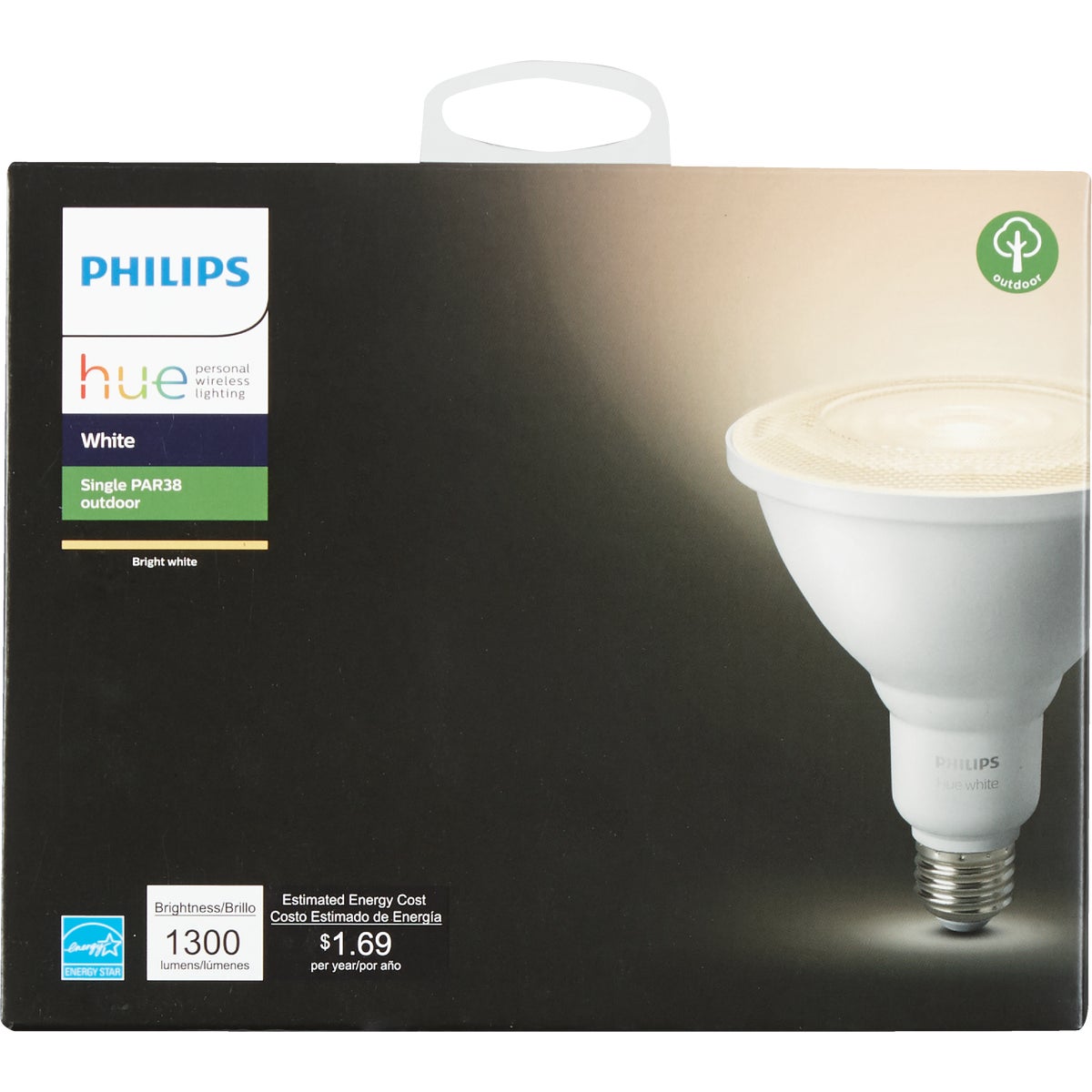 Philips Hue 65W Equivalent Bright White PAR38 Medium LED Floodlight Light Bulb