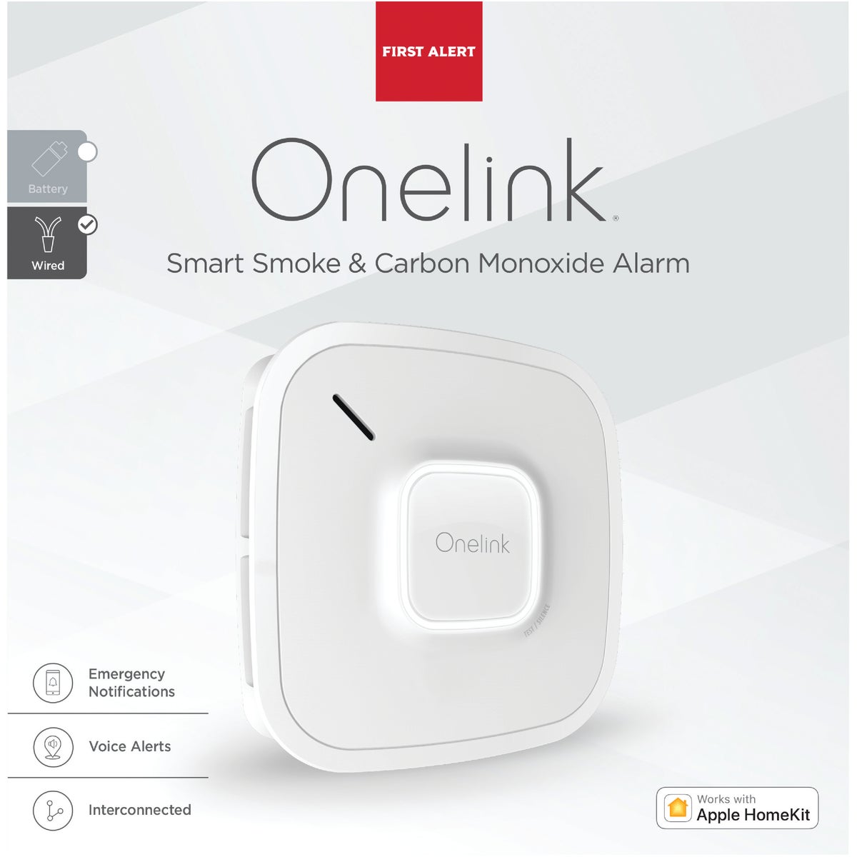 First Alert Onelink Hardwired 120V Photoelectric Smart Carbon Monoxide and Smoke Alarm