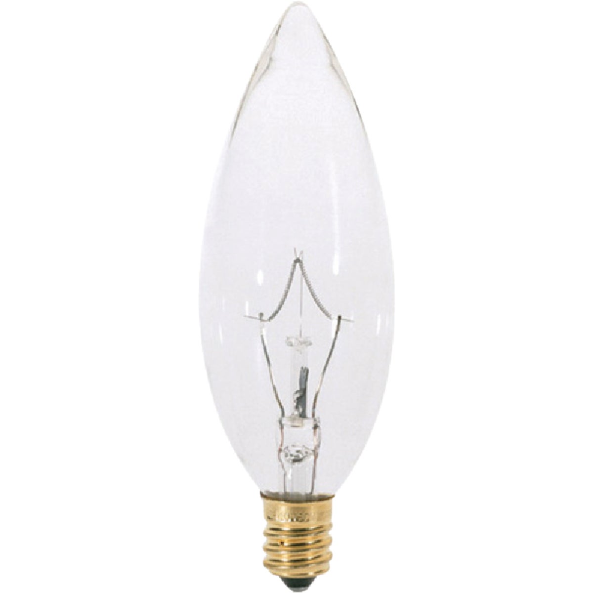 Satco 60W Clear Candelabra B10 Incandescent Blunt Tip Light Bulb (2-Pack)