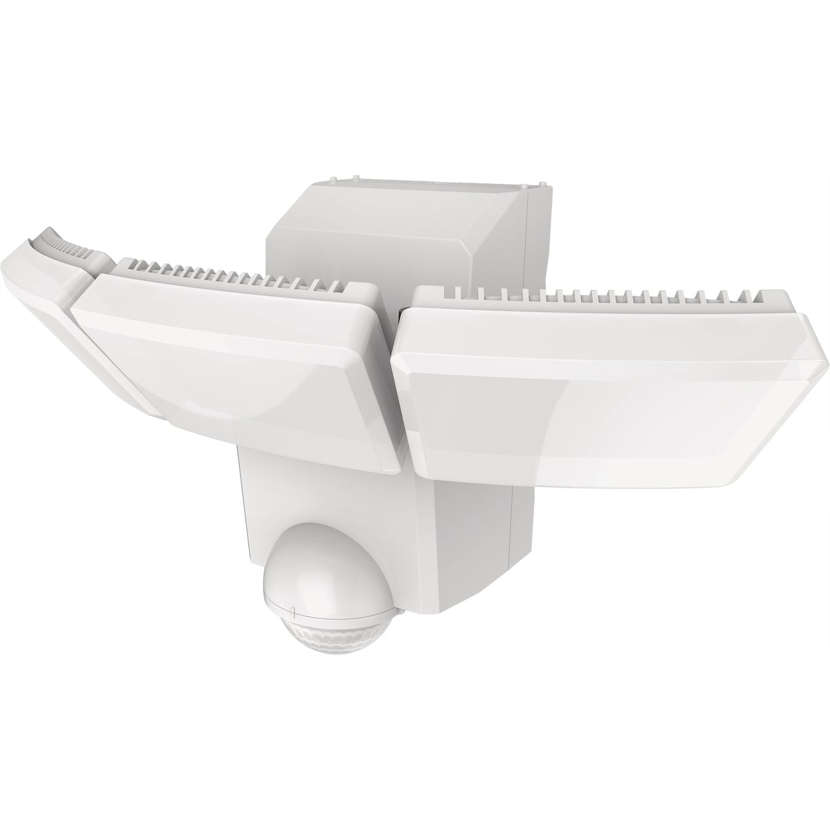 IQ America White Motion Sensing LED Solar Powered Security Light Fixture with USB, 2100-Lumen