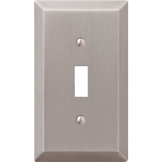 Amerelle 1-Gang Stamped Steel Toggle Switch Wall Plate, Brushed Nickel