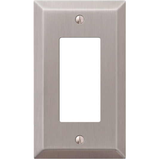 Amerelle 1-Gang Stamped Steel Rocker Decorator Wall Plate, Brushed Nickel