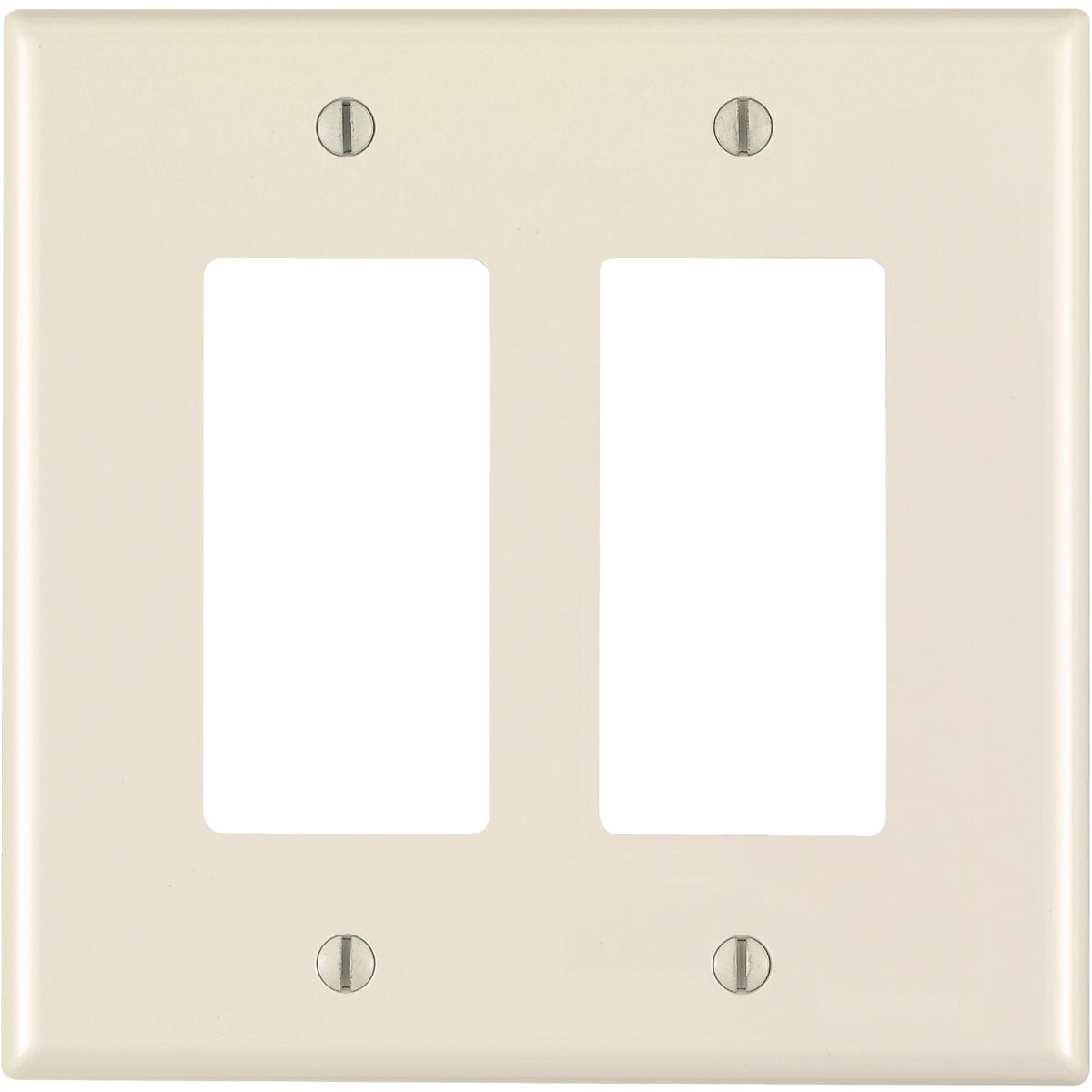 Leviton Decora 2-Gang Thermoplastic Nylon Mid-Way Rocker Wall Plate, Light Almond