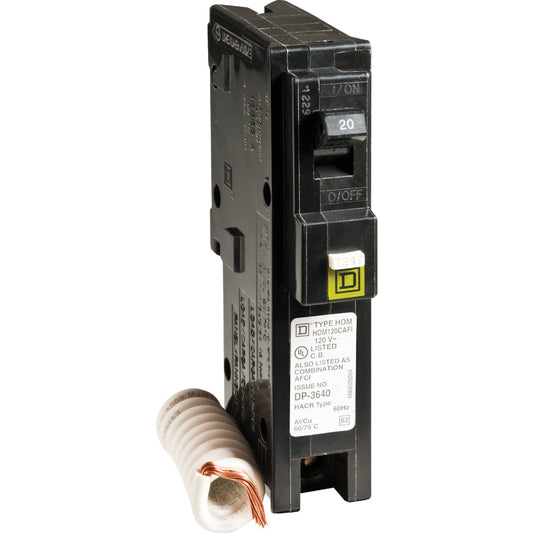 Square D Homeline 20A Single-Pole CAFCI Combination Arc Fault Breaker