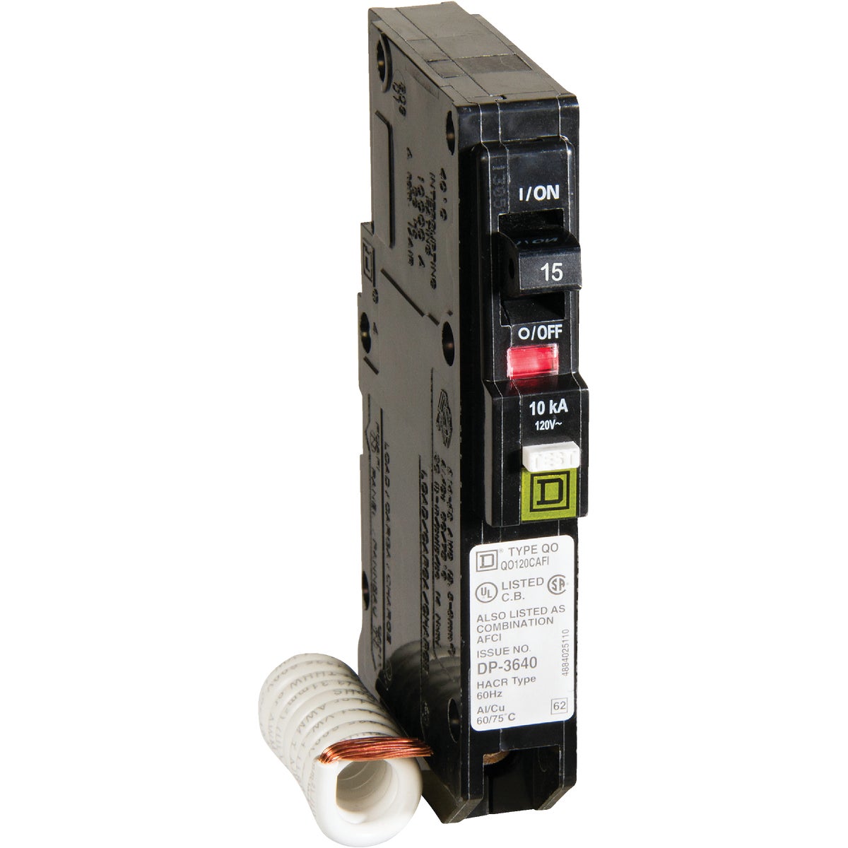 Square D QO 15A Single-Pole CAFCI Combination Arc Fault Breaker