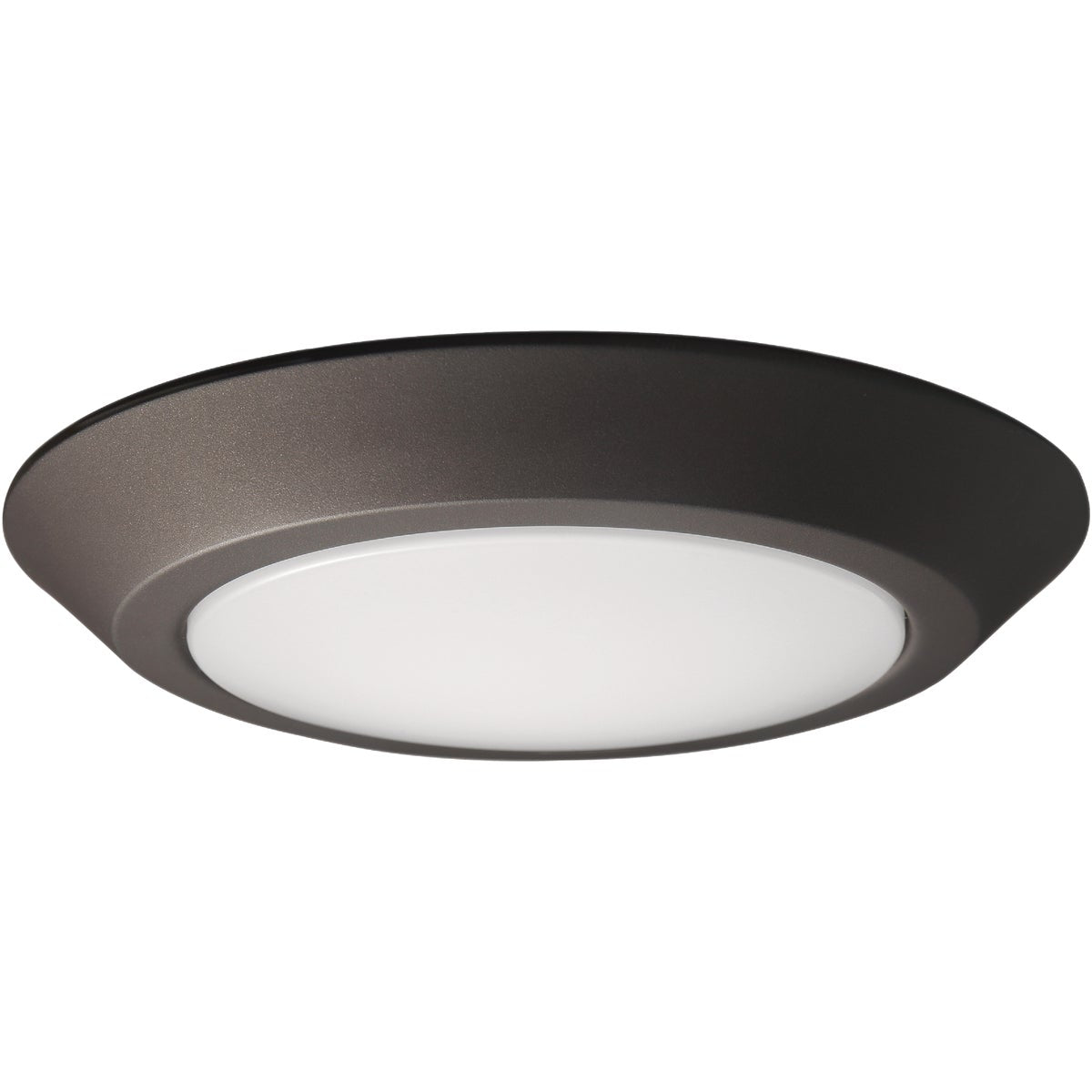 Satco Nuvo 7 In. 60W-Equivalent High-Lumen LED Disk Flush Mount Light Fixture Mahogany Bronze