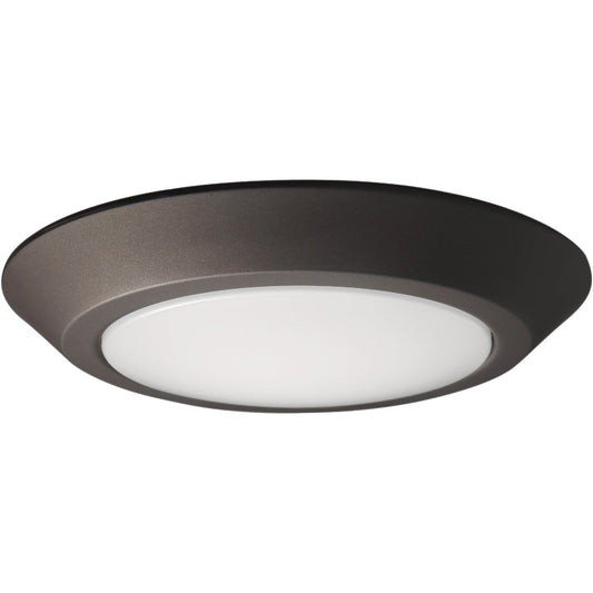 Satco Nuvo 7 In. 60W-Equivalent High-Lumen LED Disk Flush Mount Light Fixture Mahogany Bronze