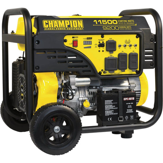 Champion 9200W Gasoline Powered Electric/Recoil Start Portable Generator