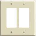 Leviton Mid-Way 2-Gang Smooth Plastic Rocker Decorator Wall Plate, Ivory