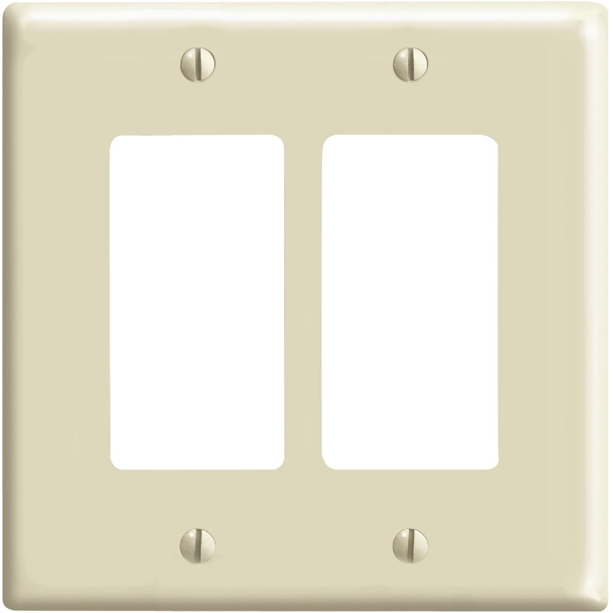 Leviton Mid-Way 2-Gang Smooth Plastic Rocker Decorator Wall Plate, Ivory