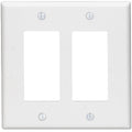 Leviton Mid-Way 2-Gang Smooth Plastic Rocker Decorator Wall Plate, White