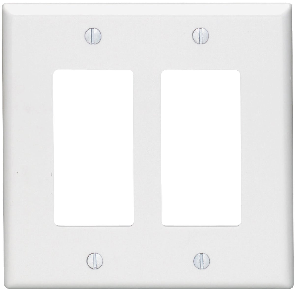 Leviton Mid-Way 2-Gang Smooth Plastic Rocker Decorator Wall Plate, White