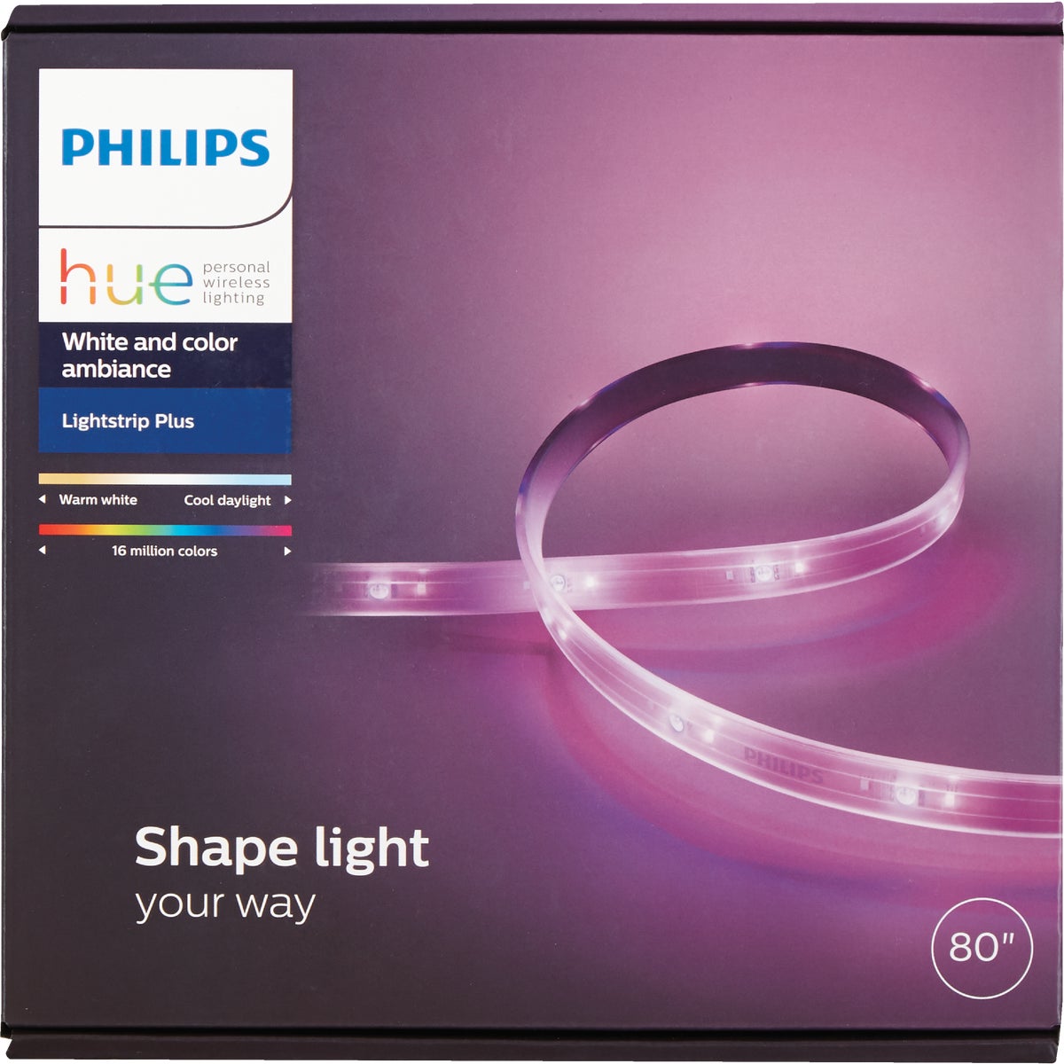 Philips Hue 80 In. Plug-In LED Lightstrip Plus Base