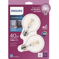 Philips 40W Equivalent Daylight G25 Medium Clear LED Decorative Light Bulb (2-Pack)
