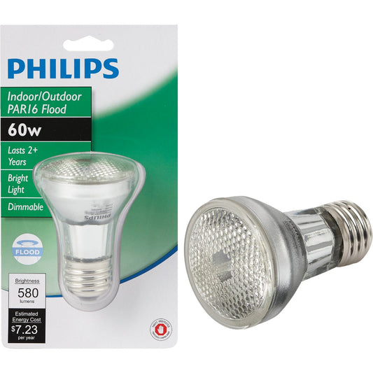 Philips 75W Equivalent Clear Medium Base PAR16 Halogen Floodlight Light Bulb